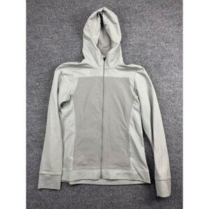 Giro Sport Design Cycling Jacket Women's Large Gray Full Zip Hooded Thumb Holes